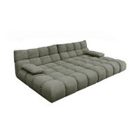 BIG SOFA VIVIEN Grün Cord - Schwarz/Olivgrün, Kunststoff/Textil (296/85/178cm) - KAWOLA