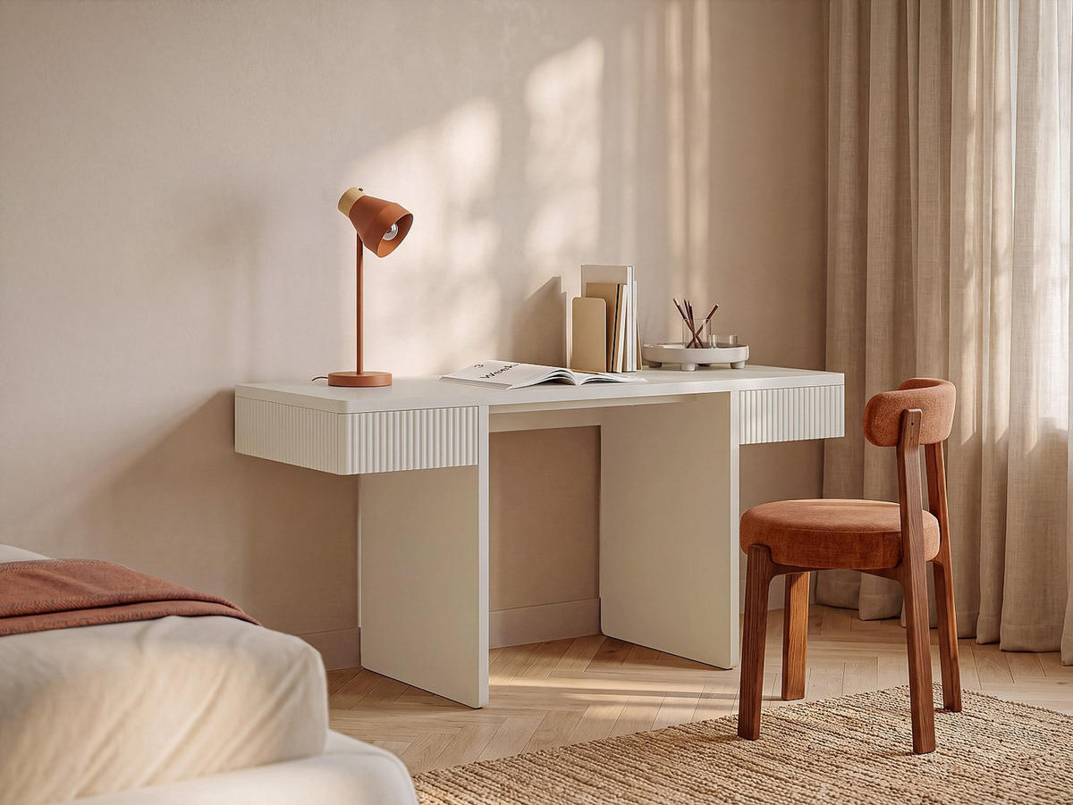 SCHREIBTISCH - 160 cm x 60 cm - holz - beige Prylo - Beige, Holz (60/160/75.5cm) - Vente-Unique