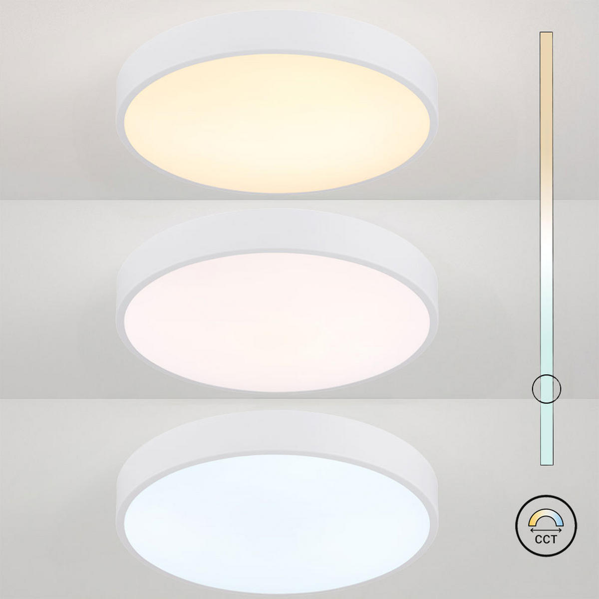 LED DECKENLEUCHTE Metall Weiß matt - Weiß, Metall (37.8/37.8/7cm) - Globo Lighting