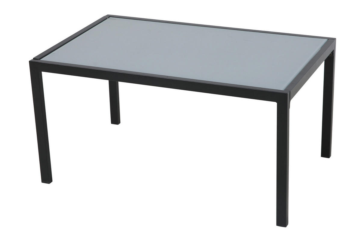 SITZGRUPPE Yolo 2-Sitzer + 2 Sessel, 1 Couchtisch, Sitz- + Rückenkissen - Schwarz, Metall - TPFGarden
