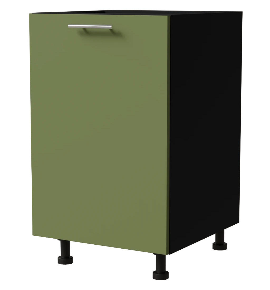 Feldmann-Wohnen Unterschrank Grün, Schwarz 50x82x50 cm