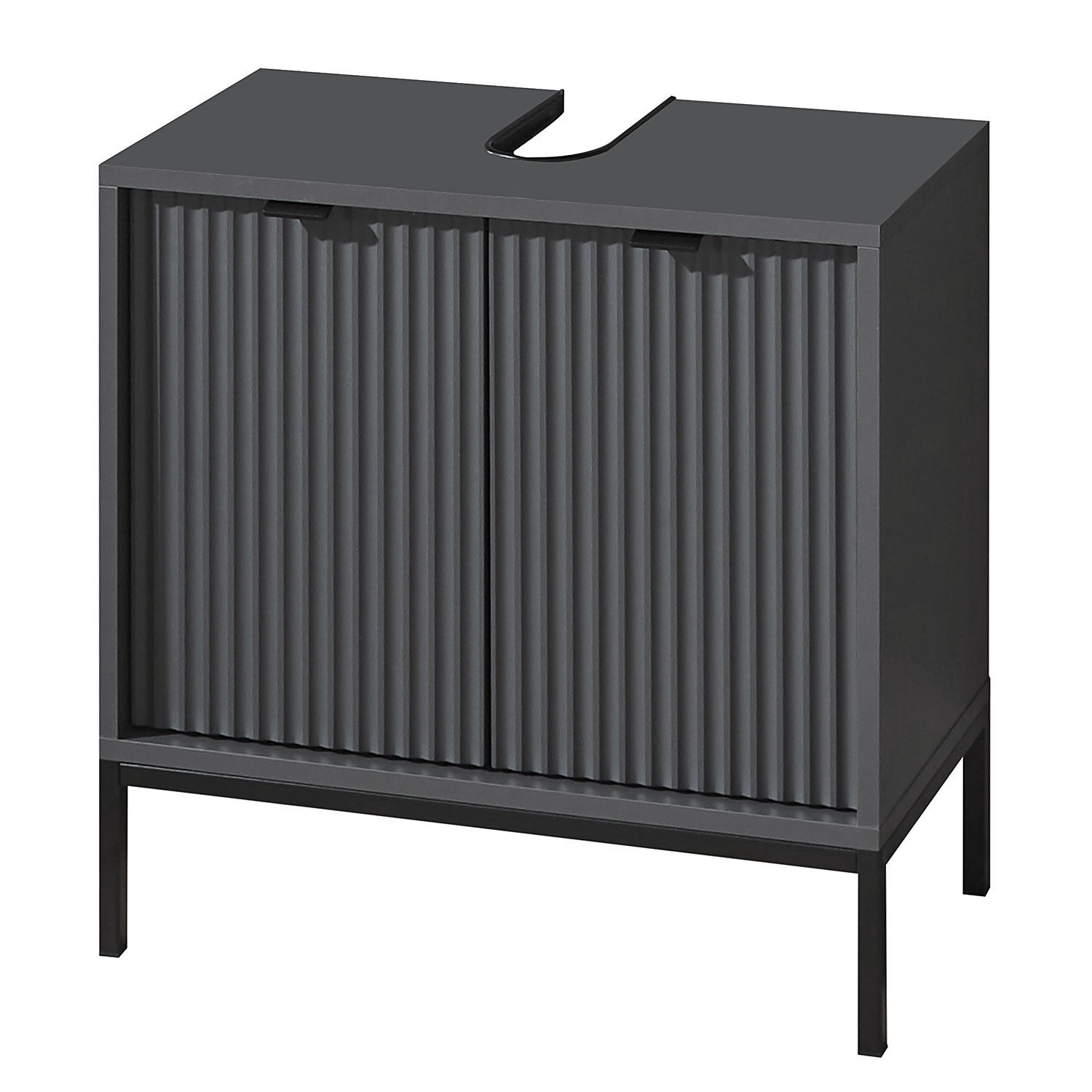 WASCHBECKENUNTERSCHRANK - Grau, Holzwerkstoff (60/60/33cm) - home24