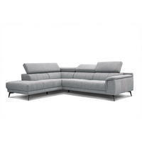 ECKSOFA FIERO 5-Sitzer, silberfarben - Silberfarben/Schwarz, Holzwerkstoff/Textil (158/269cm) - Courtois Laville