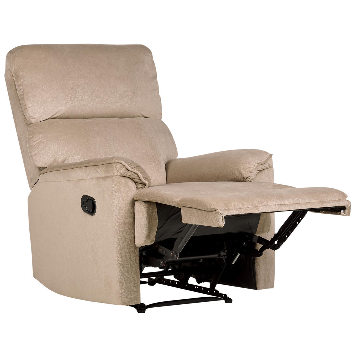 SESSEL Polsterbezug hellbraun verstellbar Everton - Braun, Textil (82/104/93cm) - Beliani