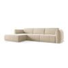 ECKSOFA Links Samt Stoff Beige - Beige/Creme, Kunststoff/Textil (170/290cm) - Makamii