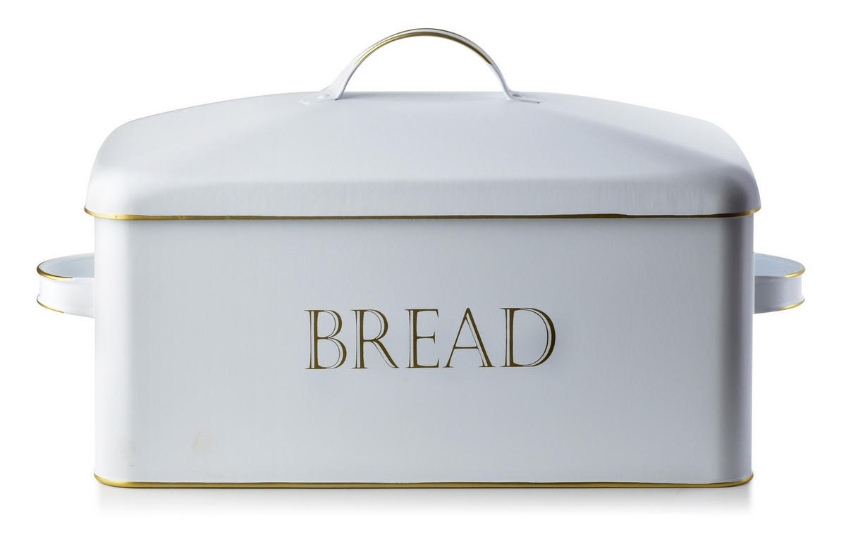 BROTKASTEN Sandy Weiß 39.5/19.5/18 cm Metall - Weiß, Metall (19.5/18/39.5cm) - Mondex