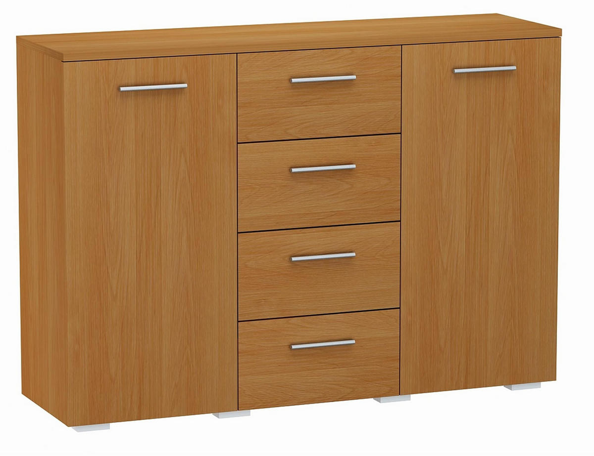 KOMMODE Helena 2D4S Erle 120/35/84,5 cm - Erlefarben, Holzwerkstoff (120/84.5/35cm) - Matkam Möbel