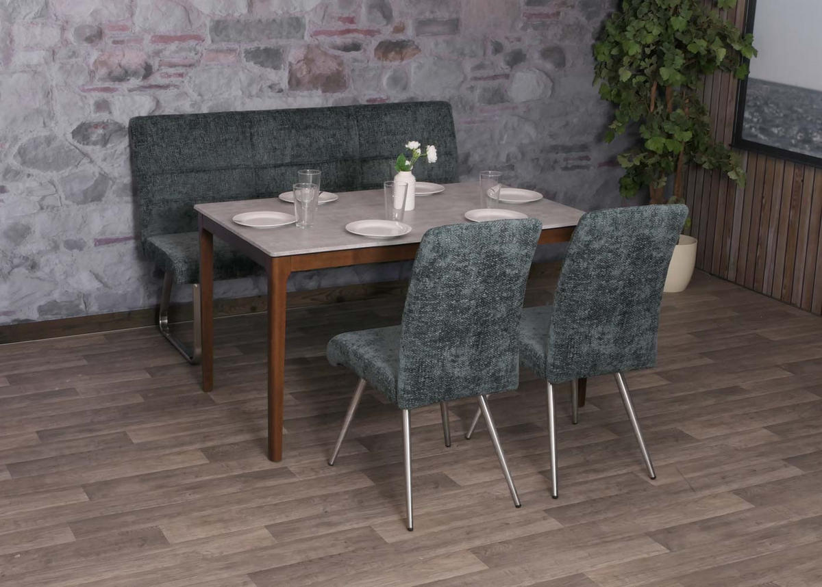 ESSZIMMER-SET Blau 3er-Set - Blau, Textil (160/100/65cm) - MCW