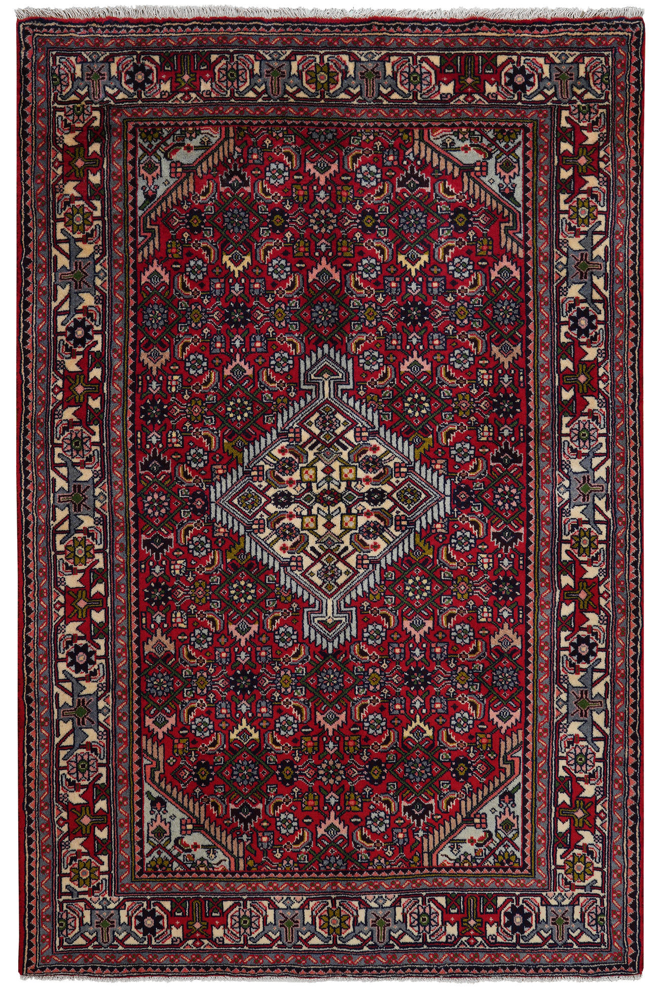TEPPICH Assadabad Rot 193/126 cm Schurwolle - Rot, Textil (126/193cm) - Looma