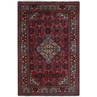 TEPPICH Assadabad Rot 193/126 cm Schurwolle - Rot, Textil (126/193cm) - Looma