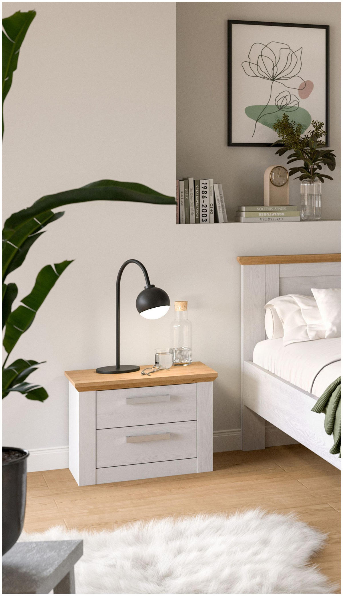 NACHTKOMMODE Verona Sibiu Lärche Nachbildung - Lärchefarben, Holzwerkstoff (56/43/39cm) - Xonox