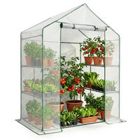 MINI Gewächshaus in Hausform, Weiß, 143x73x195 cm - Weiß, Metall (143/195/73cm) - Akord