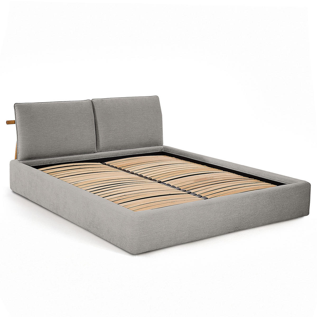 POLSTERBETT - Hellgrau, Textil (160/200cm) - home24