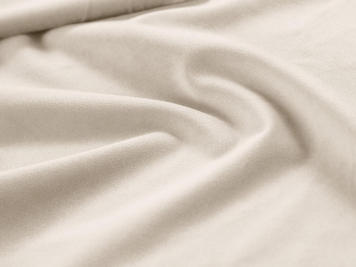 ELEKTRISCHES-ECKSOFA rechts Alyse aus Samt leichtes beige 5 Sitzplätze - Beige, Textil (188/295cm) - Micadoni