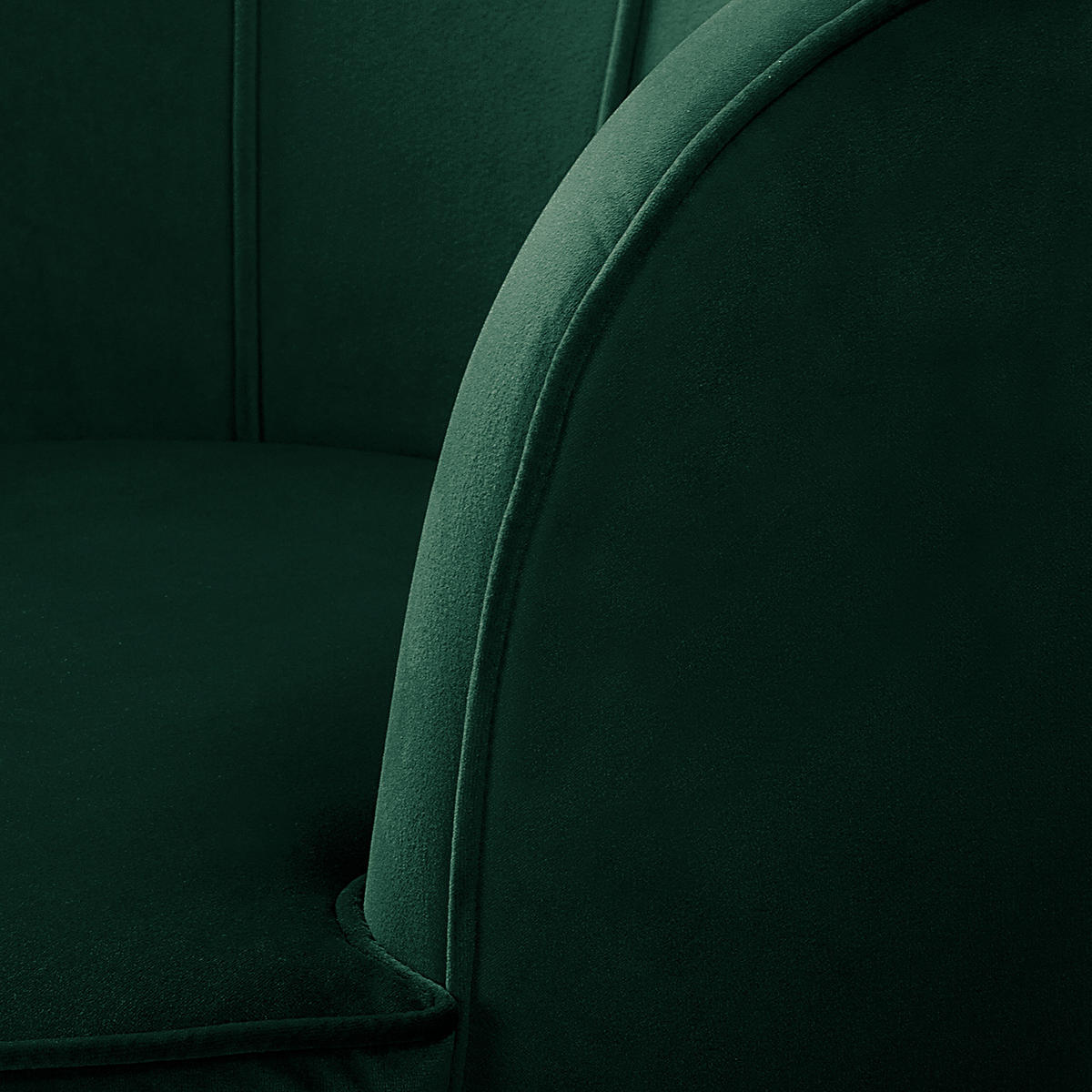 SESSEL - Samt, Füße Dunkel - Dunkelbraun/Grün, Birkenholz/Textil (75/74/75cm) - home24