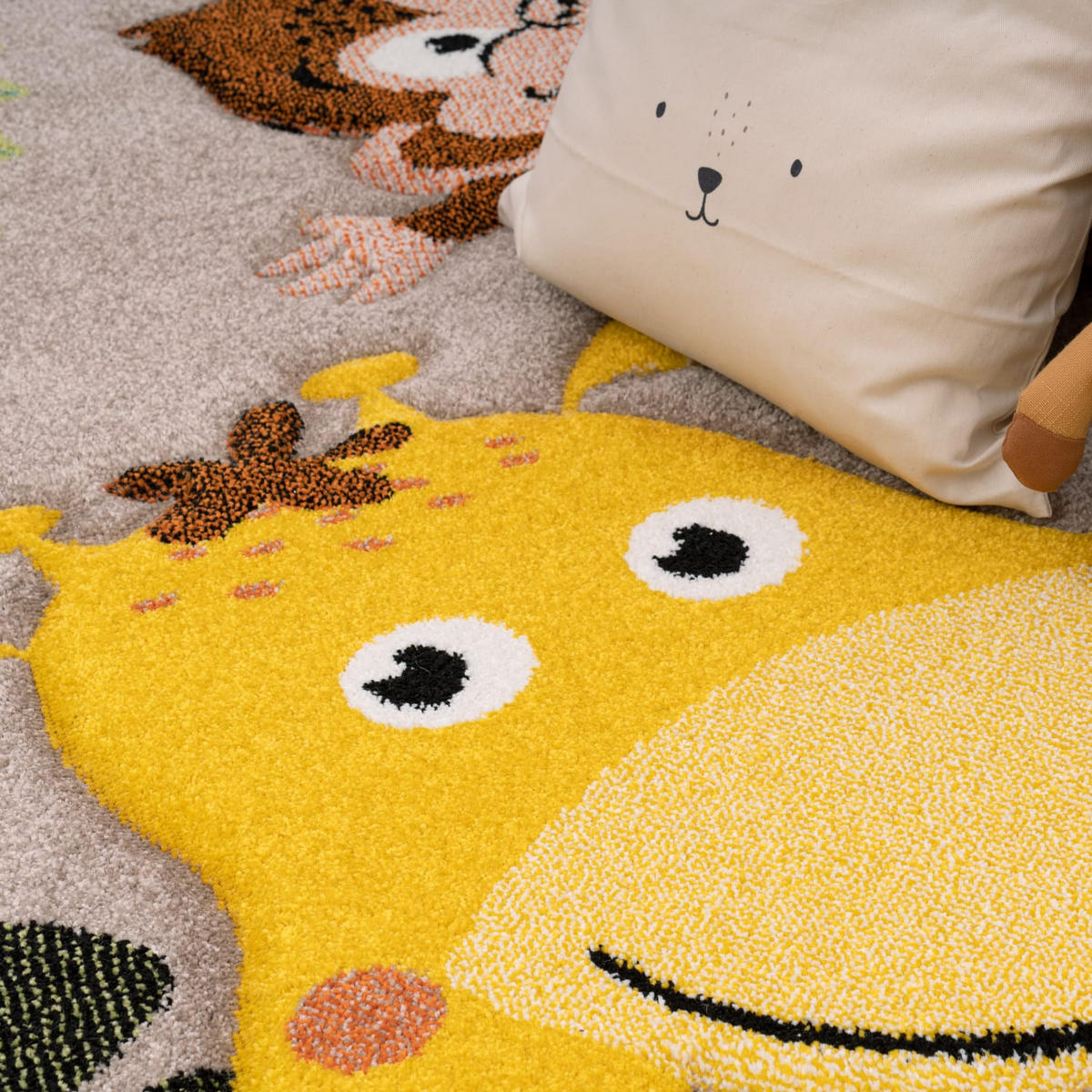 KINDERTEPPICH Dschungel Kindermotiv Kinderzimmer schmutzabweisend Beige Rechteckig 160x230 - Beige, Textil (160/230cm) - KADIMA DESIGN