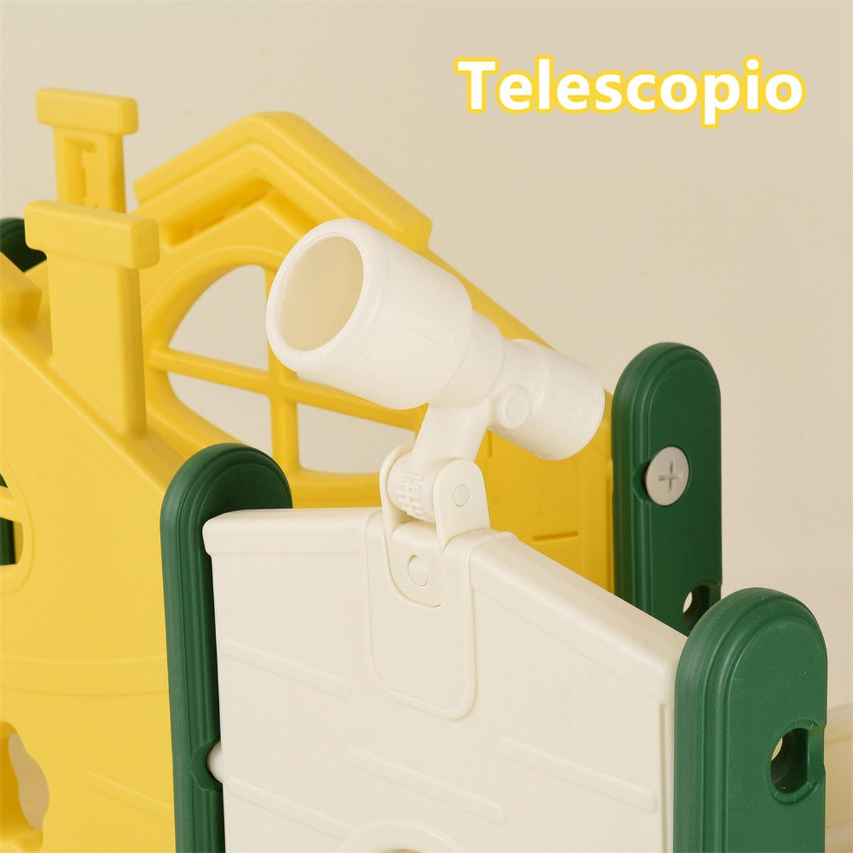 DOPPELRUTSCHE für Kinder mit Klettergerüst, Kletterwand, Spieltunnel und Teleskop - Indoor & Outdoor Spielplatz - Multicolor, Kunststoff (166/96.5/203cm) - DELFA