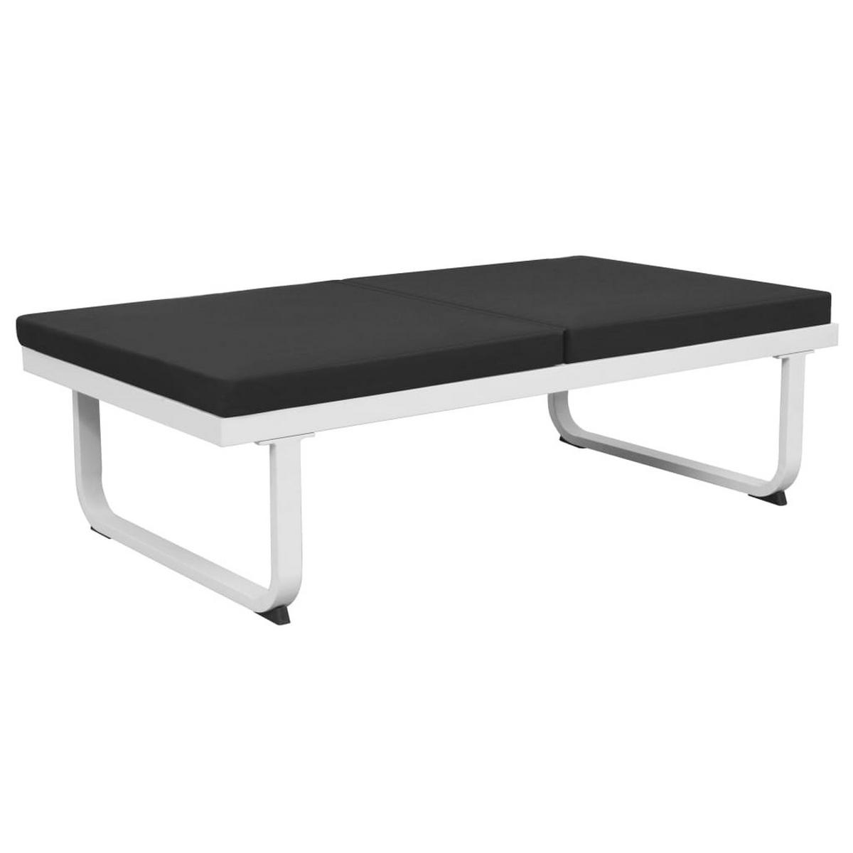 GARTEN-LOUNGE-SET 4Er Set Mit Auflagen Aluminium Schwarz - Schwarz, Textil/Metall - vidaXL
