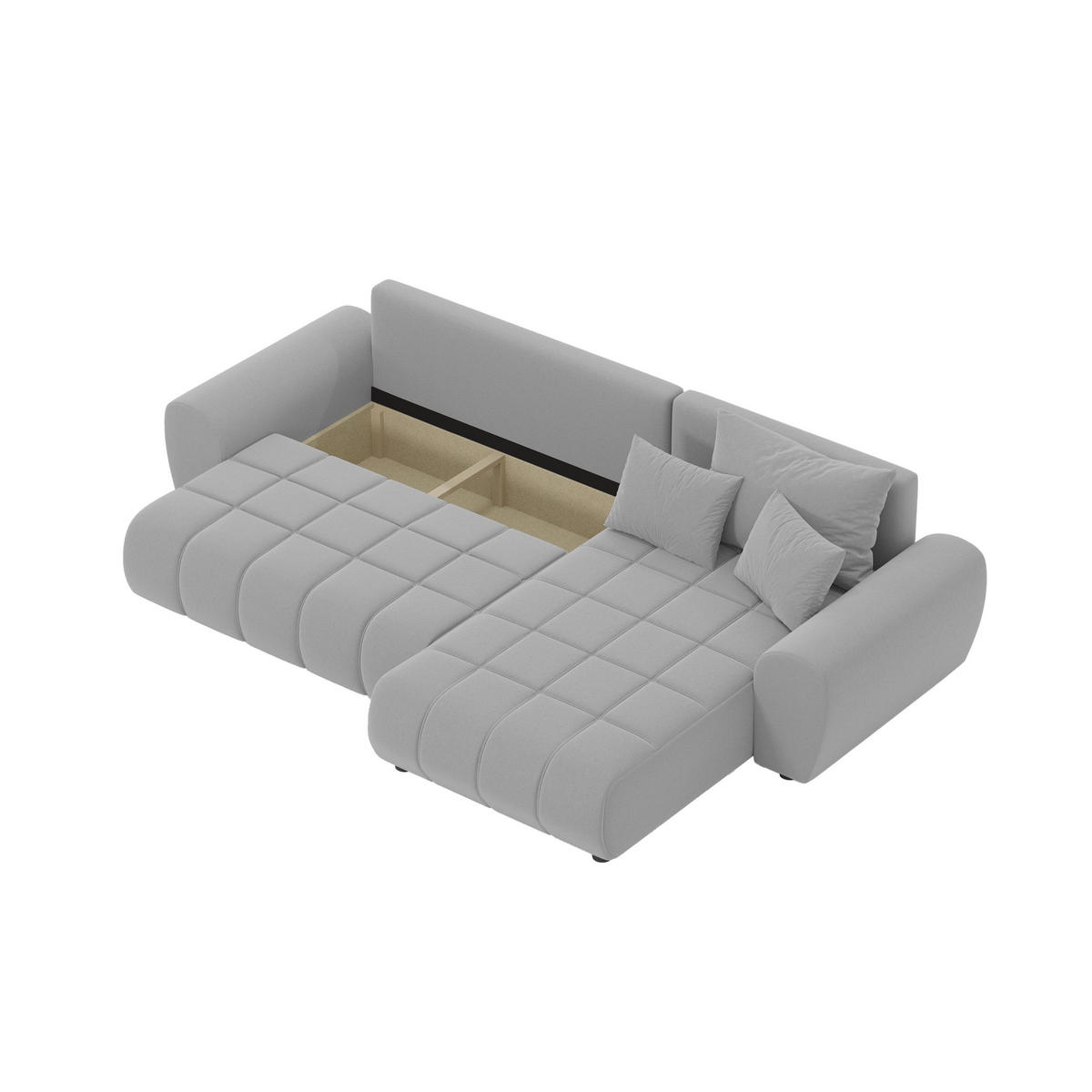 ECKSOFA Eide L mit Schlaffunktion, Grau - Grau, Textil (293/180cm) - Fedve