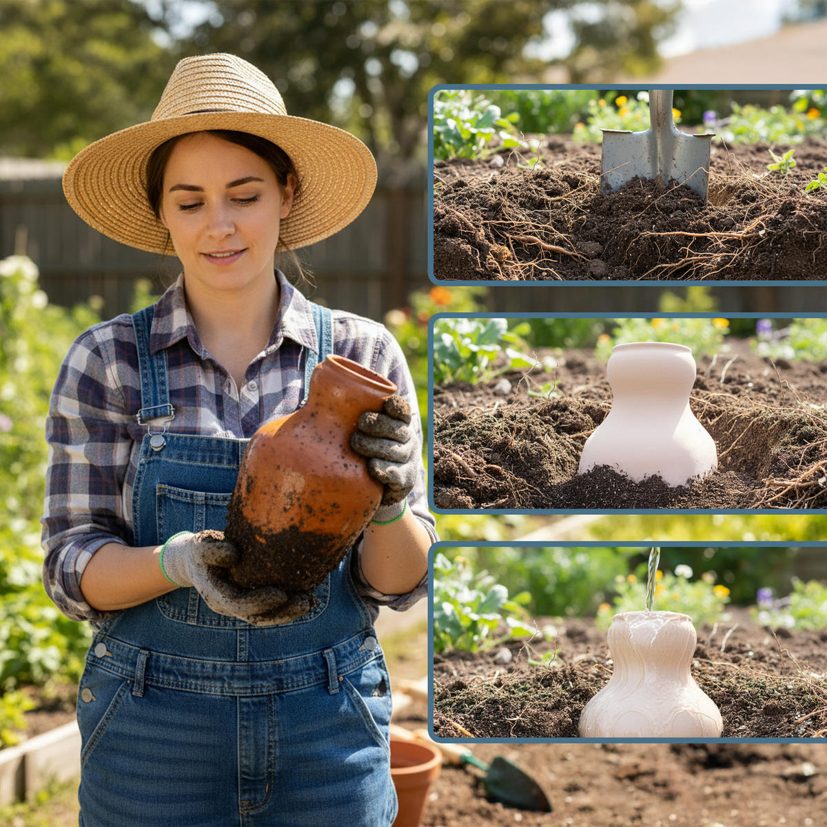 1xOLLA - Braun, Keramik (15.5/25/15.5cm) - Relaxdays