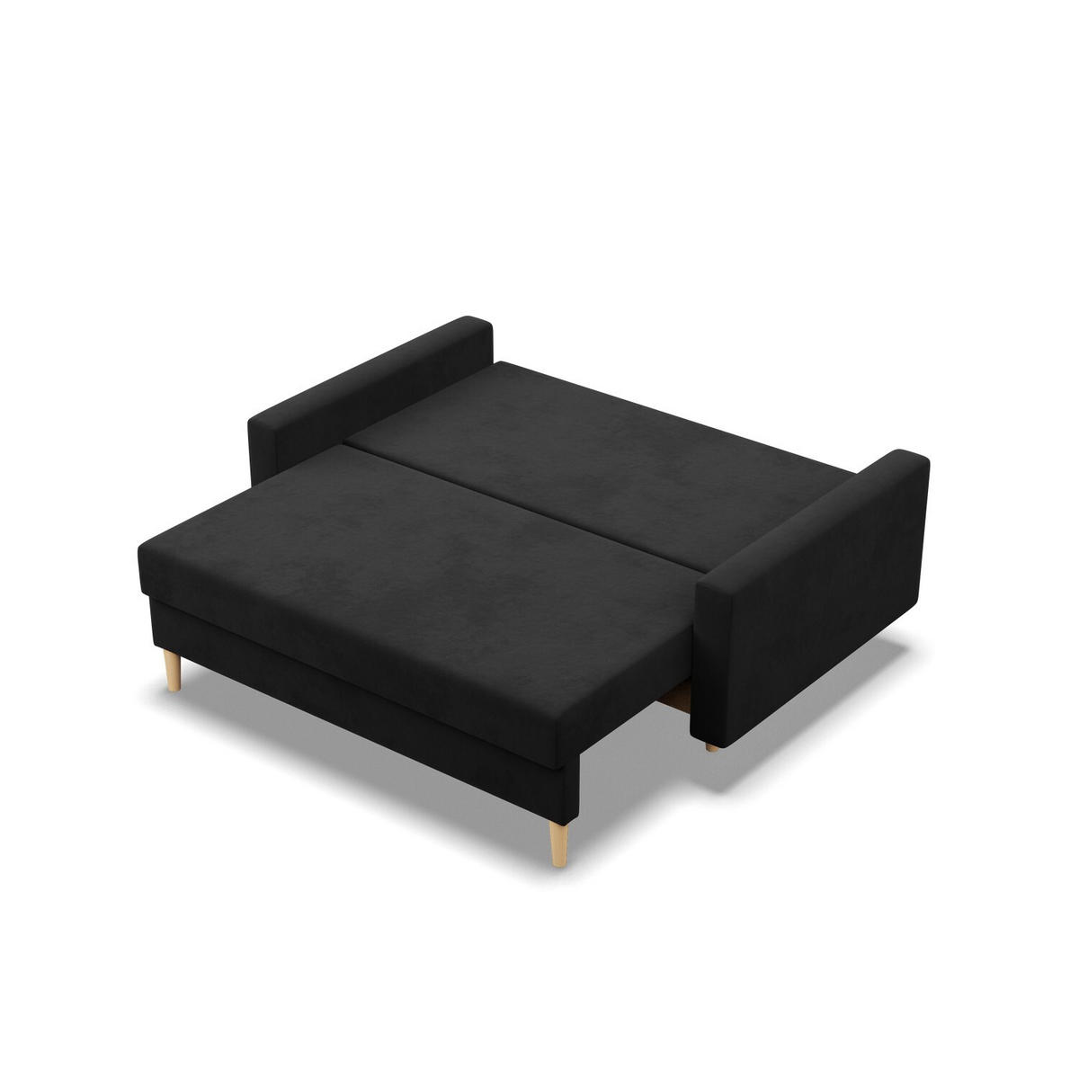SOFA Blank schwarz 152/88/92 - Schwarz, Textil (152/88/92cm) - SIMKAM Furniture