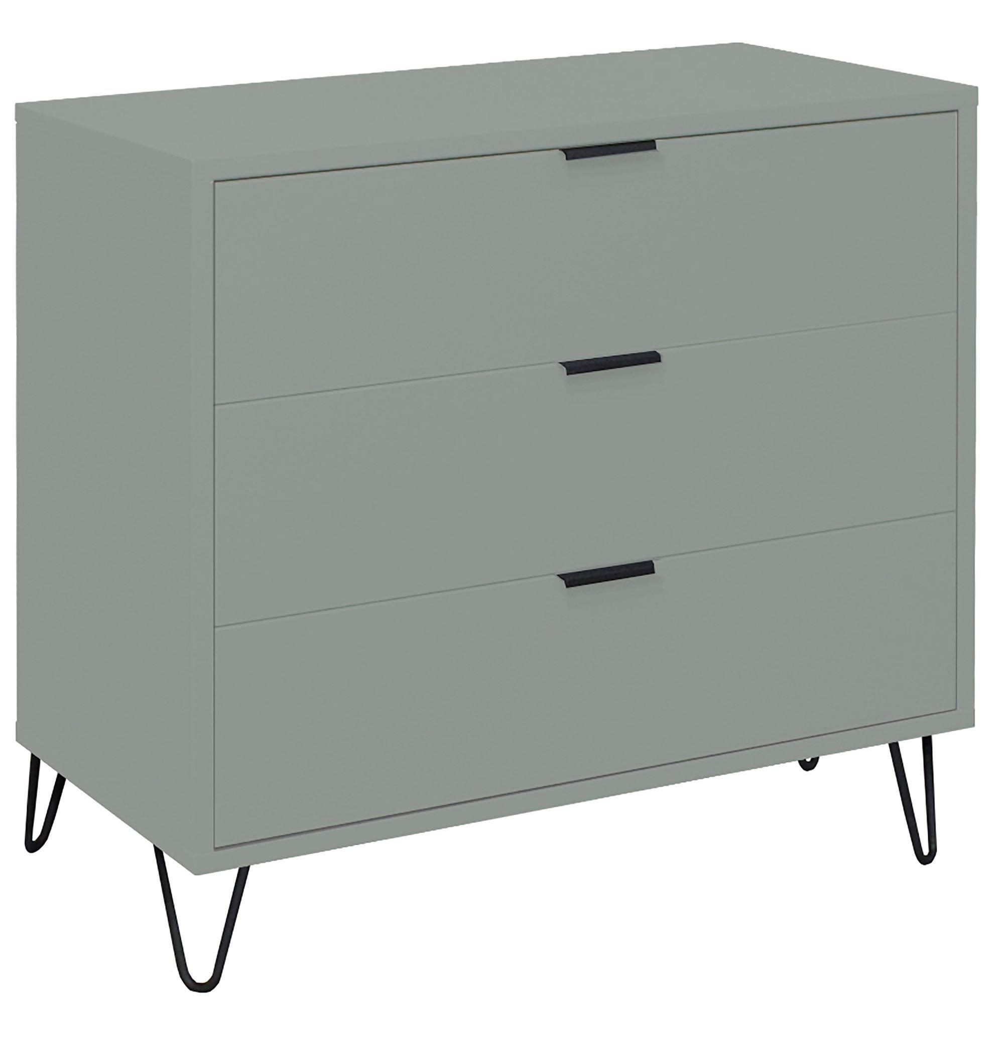 KOMMODE Erna 81x45x82 Pinie Green matt Lack - Grün, Holzwerkstoff (81/82/45cm) - 58aufmkessel