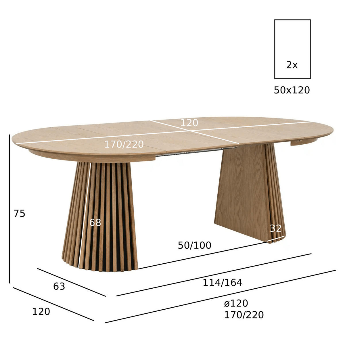 ESSTISCH 120/120/75 Eichefarben rund - Eichefarben/Braun, Holzwerkstoff (120/120/75cm) - Furnhouse