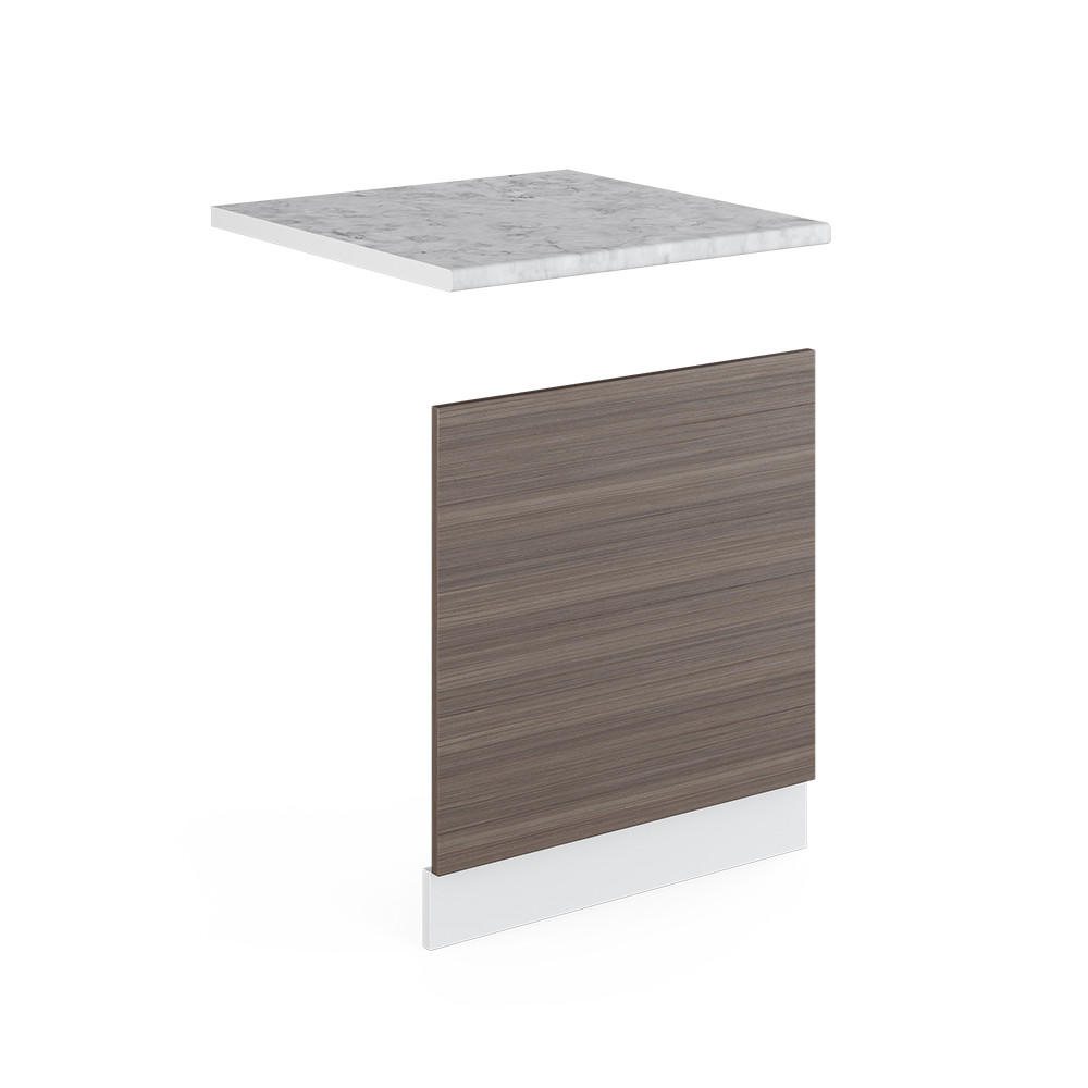 FRONTBLENDE R-Line Grau 60 cm, AP Marmor - Weiß/Braun, Holzwerkstoff (60/57.2/1.6cm) - Vicco