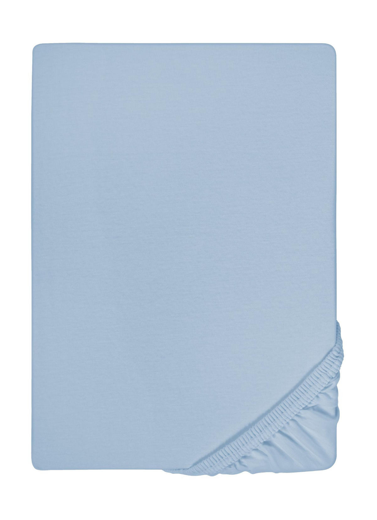 SPANNBETTTUCH Jersey eisblau, 90x190 cm - 100x220 cm - Hellblau, Textil (100/220cm) - biberna