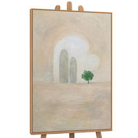 GEMÄLDE Grüner Akzent Schattenfugenrahmen Eichefarben 120x80 cm - Eichefarben, Holz (120/80cm) - YS-art gallery