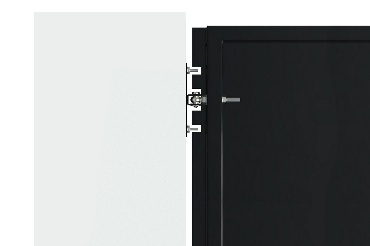DREHTORPAKET Nali Mattschwarz 3m H.120cm + TOR 1m H.120cm - Schwarz, Metall (293/120cm) - Casanoov