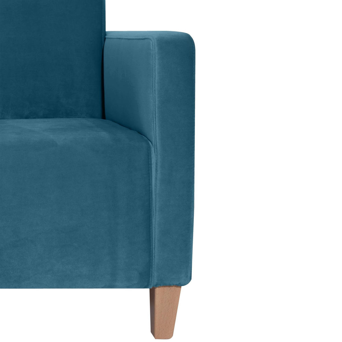 SESSEL Karol Bezug Samtvelours Buche natur / petrol - Blau, Kunststoff (71/81/70cm) - 58aufmkessel