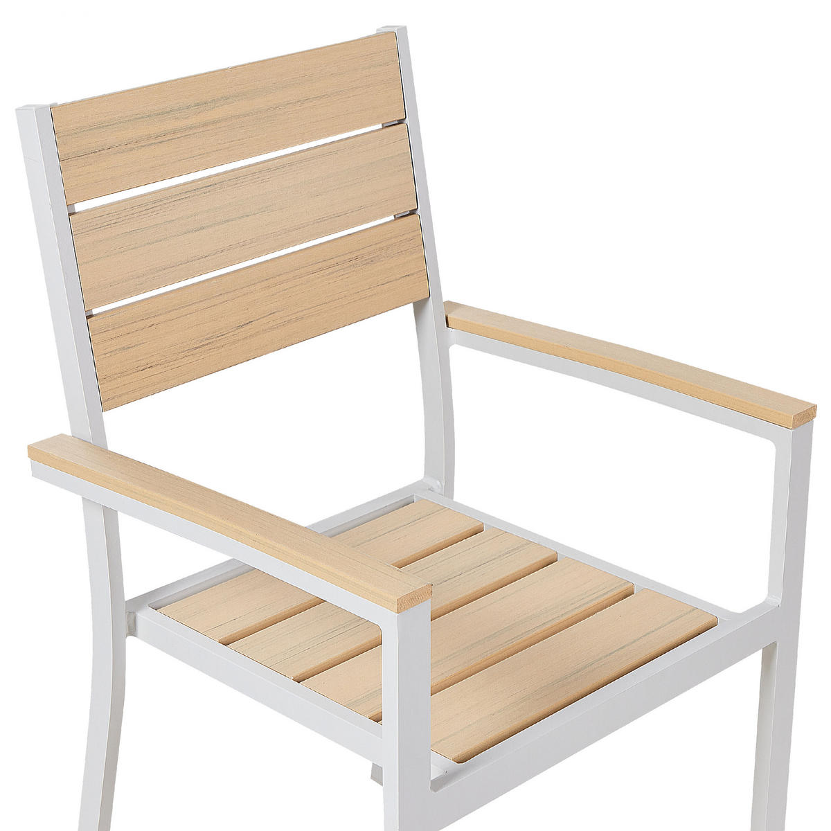 GARTENSTUHL 4er-Set Kunstholz beige Prato - Beige, Kunststoff (57/90/57cm) - Beliani
