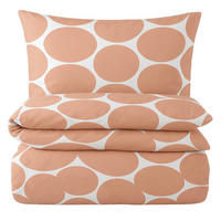 BETTWÄSCHE Mako Perkal 135x200 cm aus 100% Baumwolle mit Reißverschluss, Bettbezug gepunktet 135 x 200 - Orange - Orange, Textil (135/200cm) - Carpe Sonno