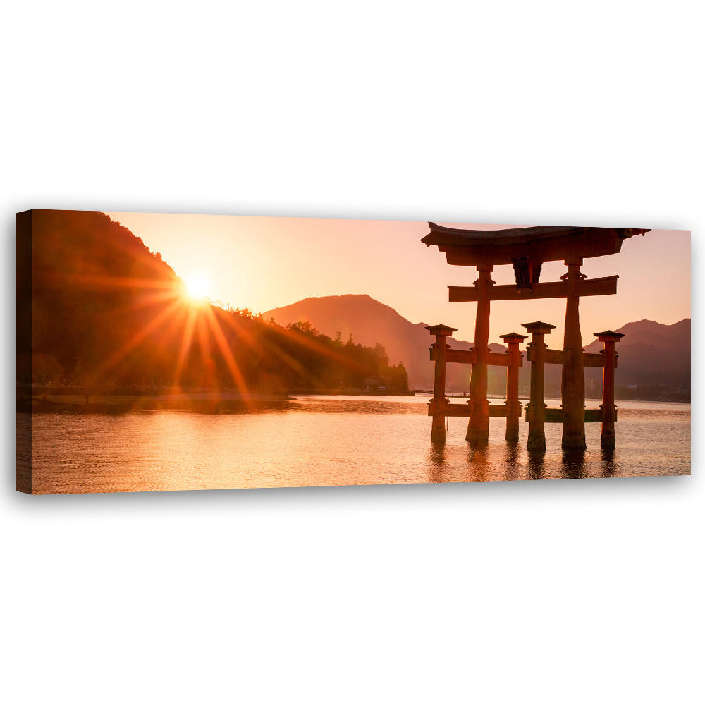 WANDBILD japanische landschaft - Braun, Textil (90/30cm) - Feeby