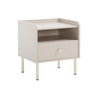 NACHTTISCH mit 1 Schublade und 1 Nische – Beige und gold - LUNAOR - Beige, Holz (50/54/40cm) - Vente-Unique