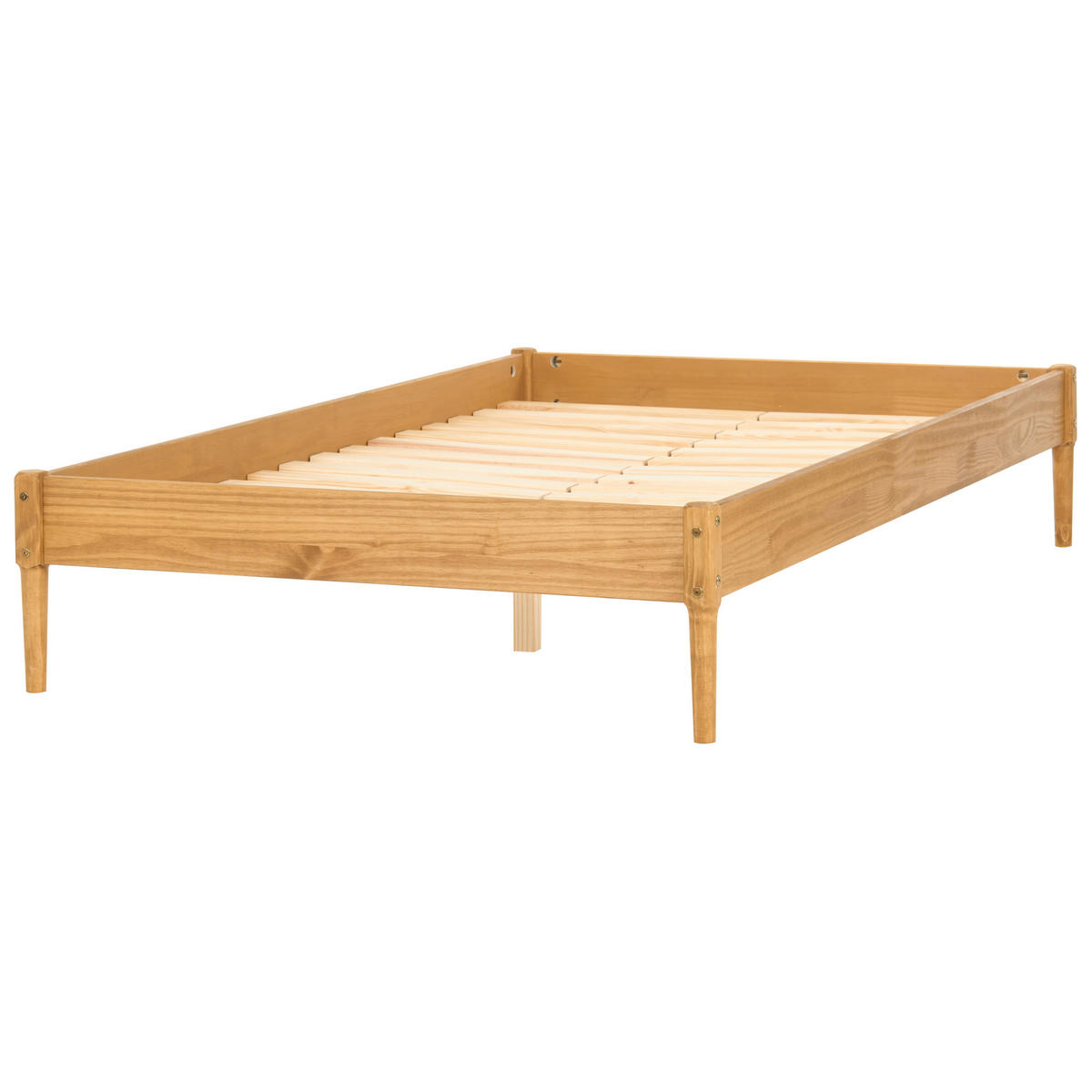 BETT ohne Kopfteil 120/200 Kiefernholz Hellbraun Veyrac - Hellbraun/Braun, Holz (120/200cm) - Beliani
