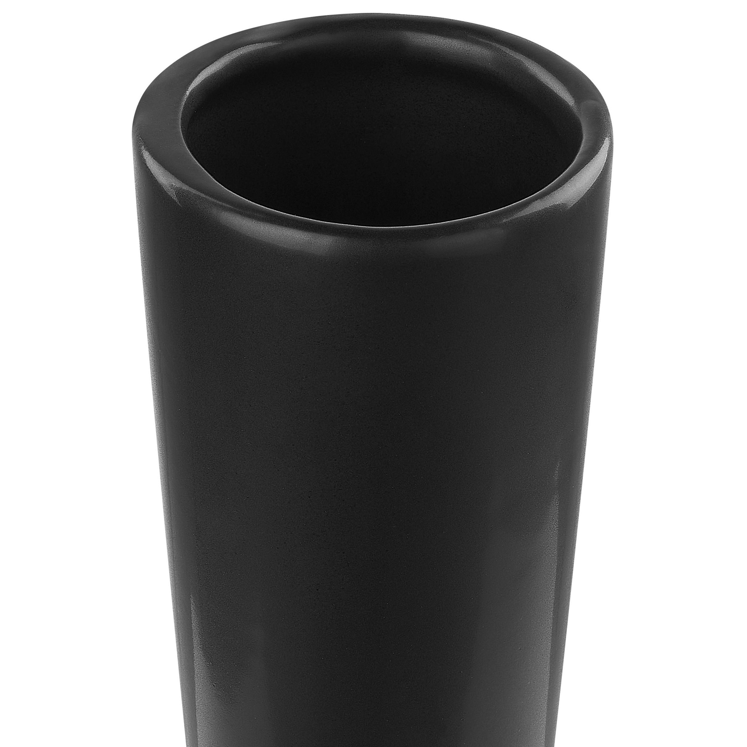 BLUMENVASE Dolomit schwarz Peania - Schwarz, Keramik (30cm) - Beliani