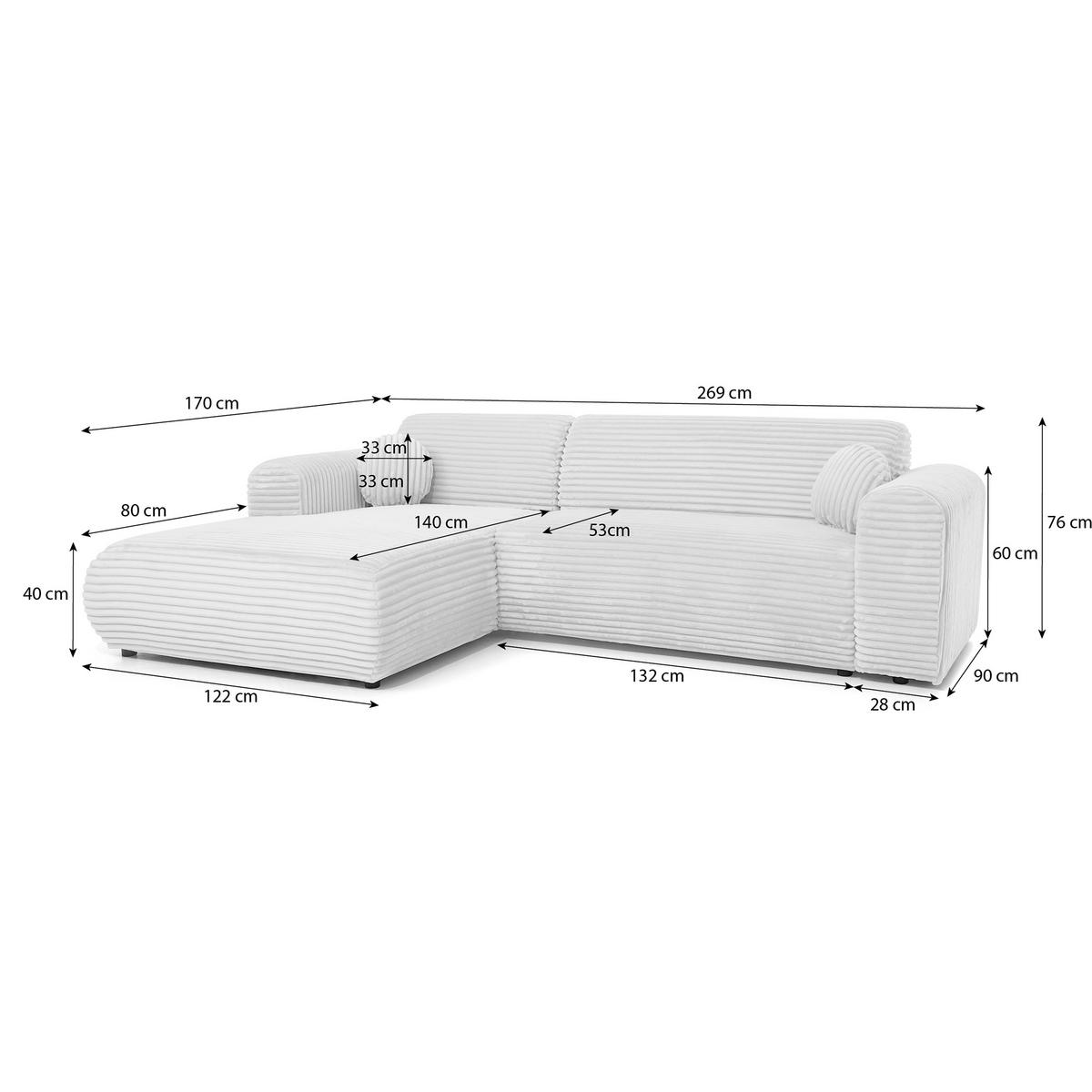 ECKSOFA Puerto, ohne Schlaffunktion, Dunkelgrün, links - Dunkelgrün/Schwarz, Textil (269/170cm) - Beautysofa