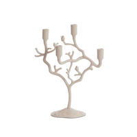 KERZENHALTER Jardia Weiß Ø35/47 cm - Weiß, Metall (14/47/35cm) - Light & Living