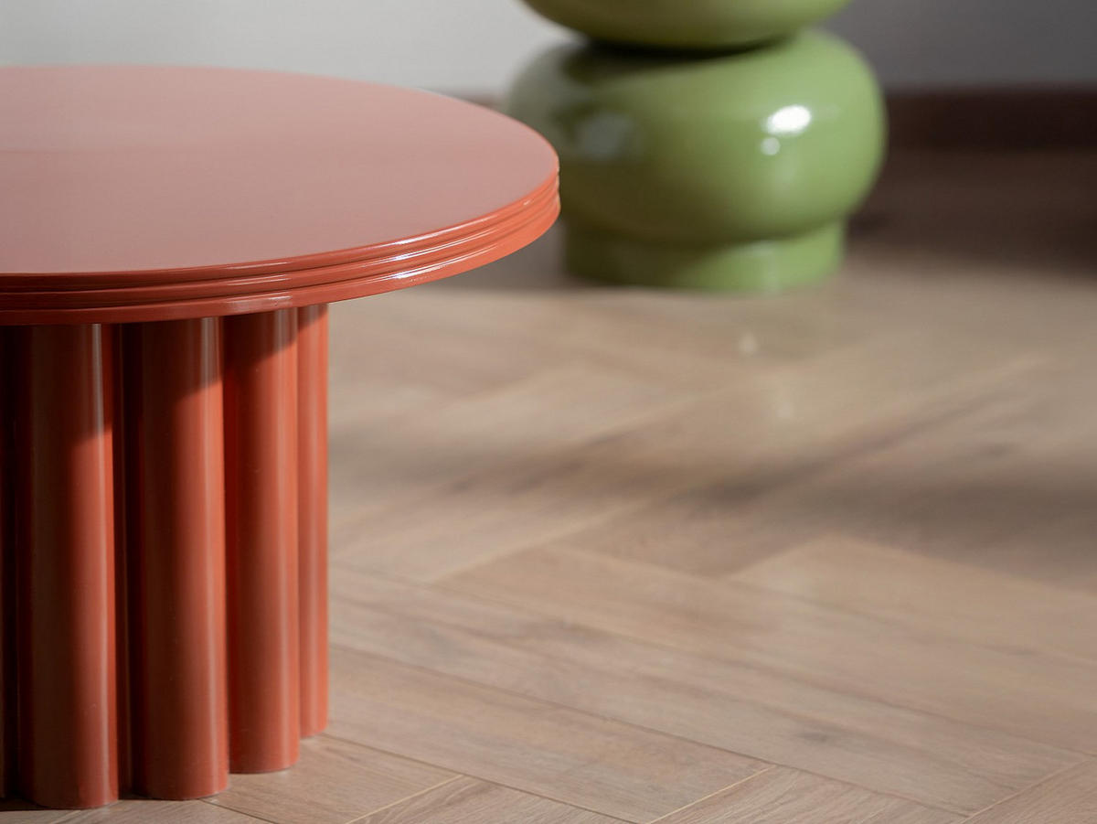 BEISTELLTISCH - Metall - Terracotta - SEMALIA - Braun, Metall (56.5/56.5/34cm) - Vente-Unique