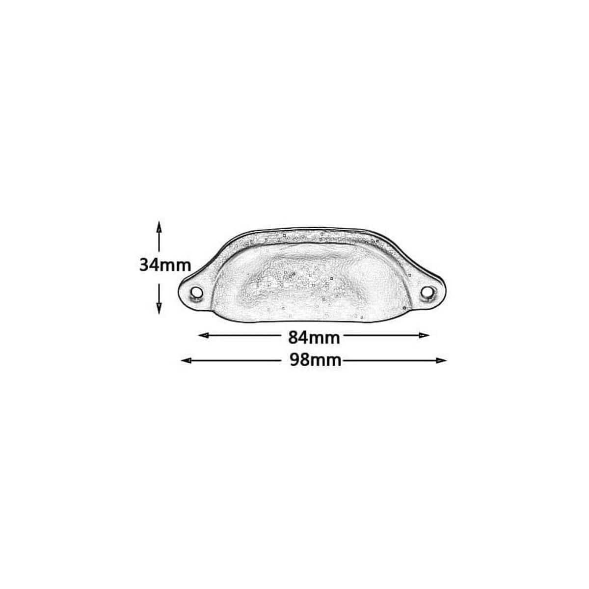 SCHRANKKNOPF Antikmessing 10er-Set 98 mm - Multicolor, Metall (3.5/3.5/0.97cm)