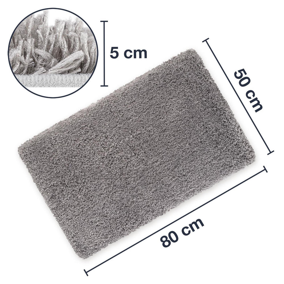 BADTEPPICH VIENNA - Grau, Textil (50/80cm) - WohnDirect