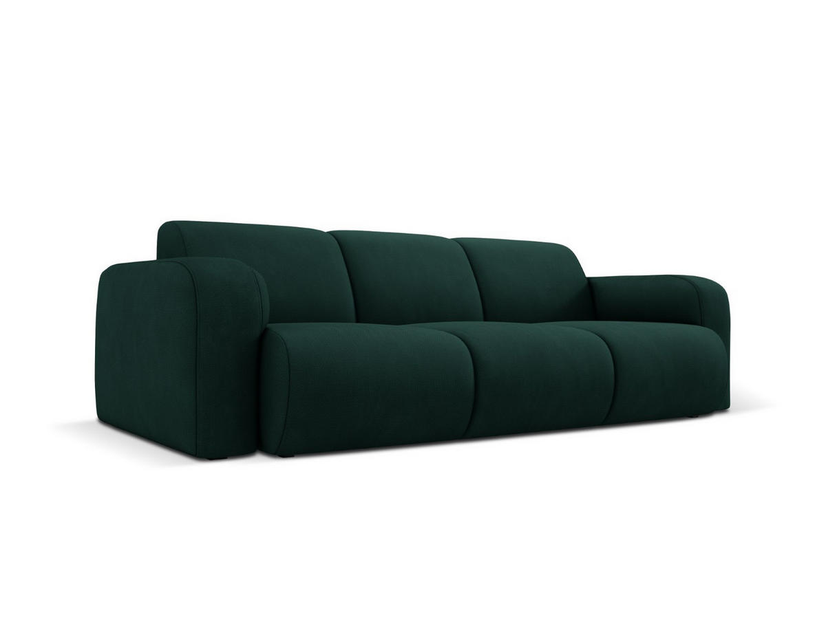 SOFA Molino aus strukturiertem Stoff flaschengrün 3 Sitzplätze - Dunkelgrün, Textil (95/72/235cm) - Micadoni