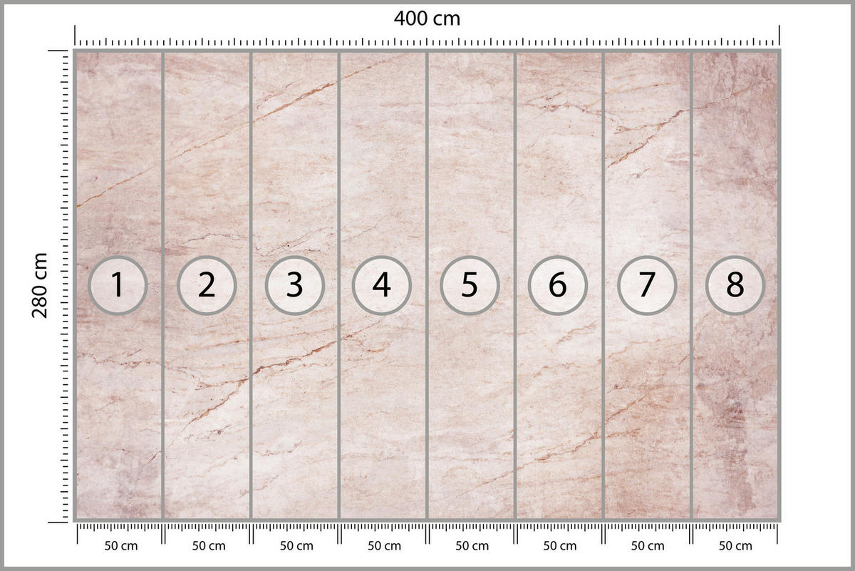 FOTOTAPETE für Wohnzimmer Beton Abstraktion 400x280 - Rosa, Papier (400/280cm) - Muralo