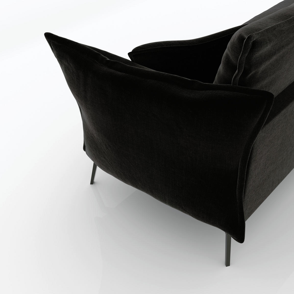 SCHLAFSOFA GERADE Samt Dunkles Anthrazit 210cm - Anthrazit, Textil (210/90/105cm) - Sia Home