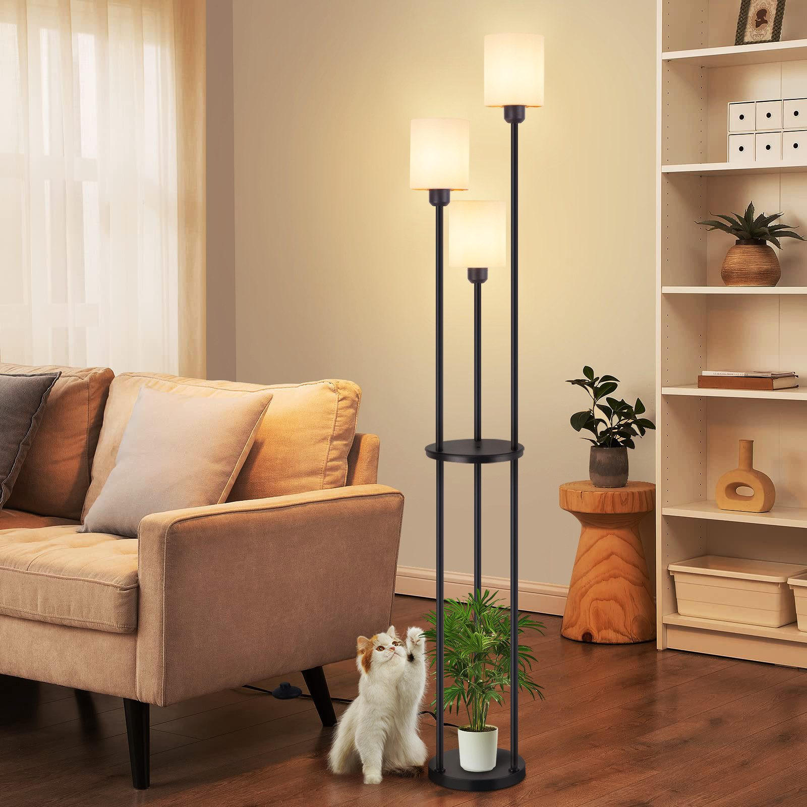 STEHLAMPE Jyvva 22.0/22.0/163.0 cm - Schwarz, Metall (22/22/163cm) - ZMH