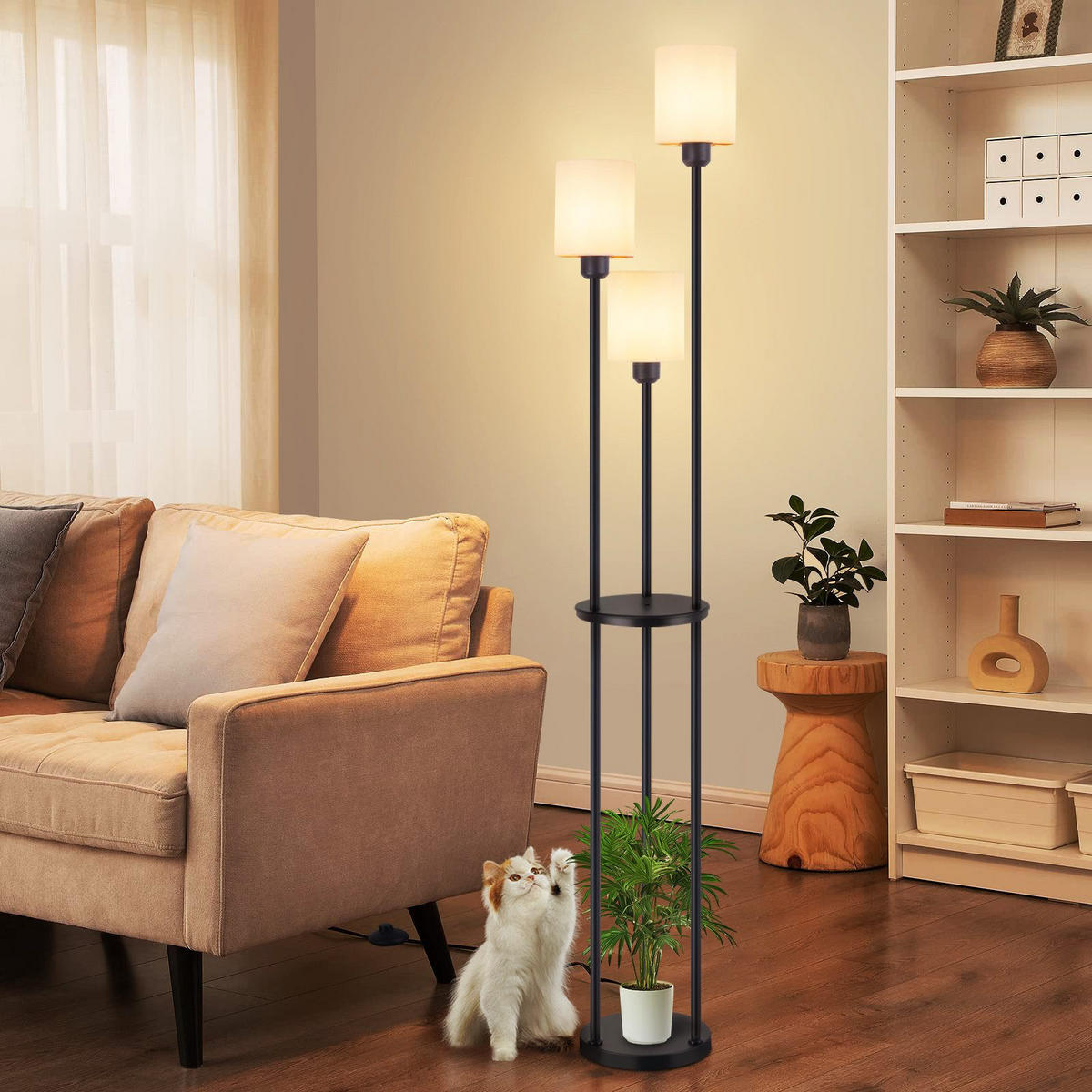 STEHLAMPE Jyvva 22.0/22.0/163.0 cm - Schwarz, Metall (22/22/163cm) - ZMH