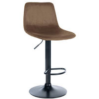 BARHOCKER Samt braun - Schwarz/Braun, Textil/Metall (44/88/43cm) - CLP