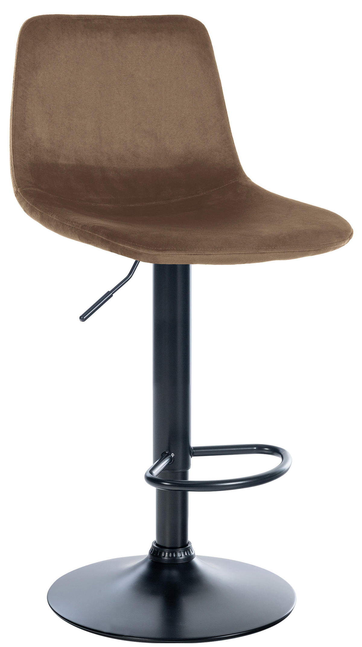 BARHOCKER Samt braun - Schwarz/Braun, Textil/Metall (44/88/43cm) - CLP